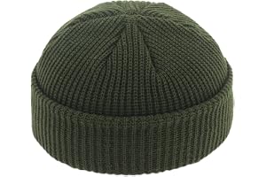 SLEEKEE 1 grön beanie-mössa, fiskarmössa, beanie-stickad mössa, beanie-retromössa, lämplig för fiskare, arbetare, modekläder