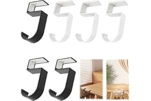 MOROCKET 6 Pcs Bag Hooks for Table,Portable Handbag Hooks for Tables,Aluminium Backpack Hook,Handbag Hook for Desk,2 Colors Bag Holder for Backpacks, School Bags, Purses, Umbrellas, Headphones, Bags