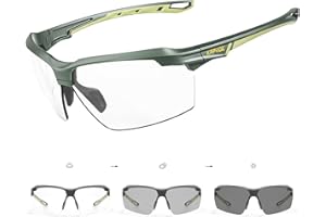 KAPVOE Photochromatische Selbsttönend Fahrradbrille Herren Damen Sportsonnenbrille Klar Radsportbrille UV400 Schutz TR90 Rahmen Sonnenbrille für MTB Radsport Radfahren Triathlon Rennrad Brille