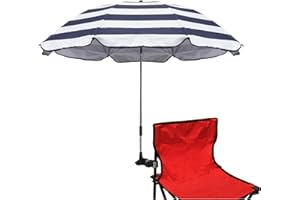 GRANDMEI Chair Parasol with Clamp,46 inches UPF 50+ Clip on Umbrella for Patio,Beach Chairs,Strollers,Wheelchairs,Golf Carts