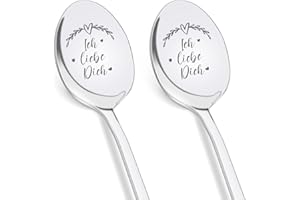 FUNNLI Ich Liebe Dich Geschenke für Männer, 2 Stück Edelstahl Kaffeelöffel Hochzeitsgeschenke Valentinstagsgeschenk, Partner Geschenke Löffel, Hochzeitstag Valentinstag Jahrestag Geschenk für Sie und Ihn