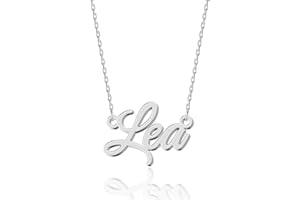 UMAGICBOX Collar Personalizado con Nombre | Elige entre 14 Estilos de Fuente | Colgante Personalizable de Acero Inoxidable Bañado en Oro de 18K y Plata de Ley | Regalo para Ella