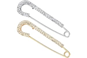 SUJEBKC 2 Pezzi Spille Gioiello per Vestiti,Spilla da Donna Clip per Scialle Maglione Spille in Finto Cristallo e Perle,Spille da Balia Clip per Camicia da Donna,2 Stili