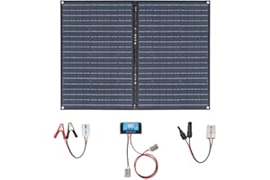 XINPUGUANG 100 W Pannello Solare pieghevole 2 x 50 W 12 V caricatore monocristallino con controller 10 A per la ricarica esterna della tenda del camper (Nero 100W)