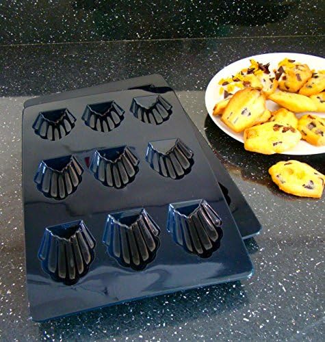 WellBake Madeleine 9 Hole Tray TWIN (2) PACK. Heavy Duty Non-Stick Silicone Bakeware + 10 Year Guarantee