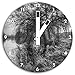 Produktbild Stil.Zeit herbstliche Landschaft im Morgengrauen Kunst B&W, Wanduhr Durchmesser 30cm mit weißen eckigen Zeigern und Ziffernblatt