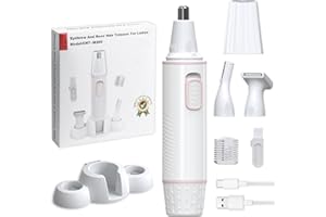 Becontrip Elektrischer Augenbrauenrasierer für Frauen, 3 in 1 Wasserdichter Facial Rasierer Damen, Nase, Gesicht und Körper Haarentfernung, USB-wiederaufladbarer Nasenhaartrimmer mit Smartlight