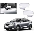AutoMoto ABS Plastic Outside Mirror Chrome Cover Car Side Door Mirror Cap Left and Right Both Side Compatible for Maruti Suzuki Baleno (Set of 2)