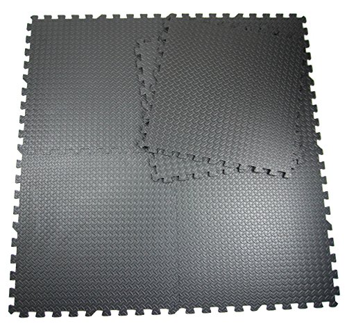 Good Times Schutzmatten Set, 6 EVA wasserdichte Puzzlematten, Bodenschutzmatten, Unterlegmatten, Fitnessmatten, Trainingsmatte, Bodenauflagen, mit Abschlussleisten, für Bodenschutz, Büro, Sport, Fitnessraum, Yoga, Judo, Keller, Matten Schutz vor Dellen, Kälte, Flüssigkeit, 62cm x 62cm x 1cm - 2