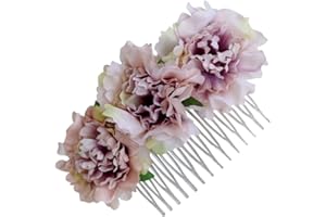 HomeDecTime Peineta para El Cabello con Flores De Clavel De Seda para Lady Bridal Hair Party Accessories