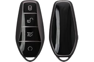 kwmobile Carcasa para Mando Compatible con BYD Atto 3 / Sealion/Han/Tang/Dolphin/Seal - Funda para Llaves de Coche con Botones de TPU - Negro Mate/Negro
