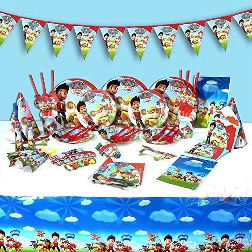 paw patrol complete party supplies set kids birthday party plates napkins cups hats and more for 6 guests