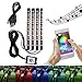 Produktbild 4x 9LEDs Auto Innenbeleuchtung, Innenraum Licht led streifen Atmosphäre Strip Licht, Wasserdicht Leuchten Lichtleiste Auto Bluetooth App kontrolliert, LED Leuchten Neon Dekorationslampe für Innenräume Kit Set mit Sound Active Funktion