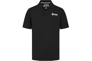 Mercedes AMG Petronas F1 Men's Polo with 3D Team Logo Execution - Black - Size: L