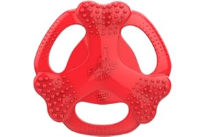 GiGwi Flying Tug Dog Toy Durable Interactive Frisbee Rubber Chew Toy - Red