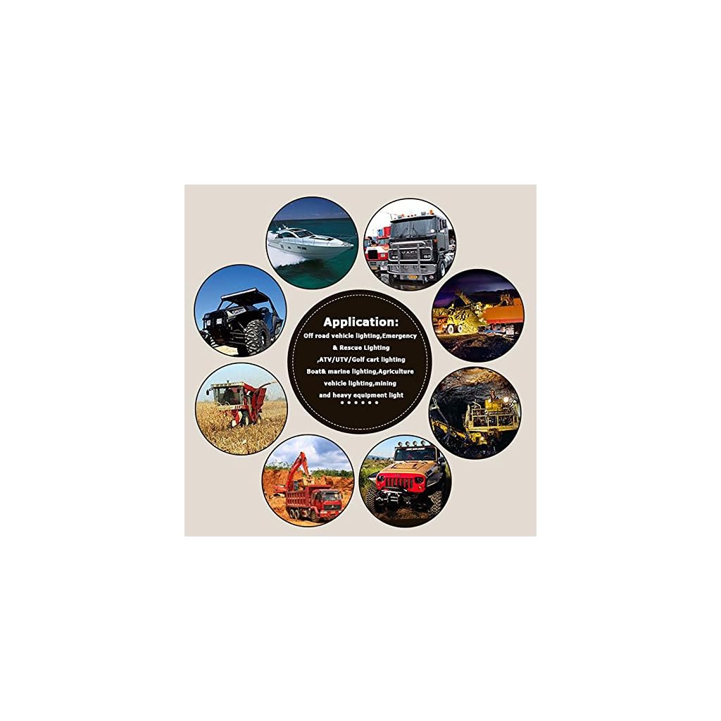 Wildlead - Lámpara de techo triple de 21 W para coche, barco, SUV, ATV