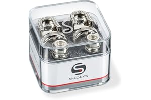 Schaller Lot de 2 verrous de sangle pour guitare S Locks Plaqué nickel.