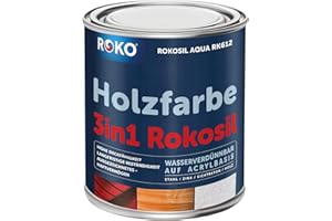 Holzfarbe ROKO - Schwarz - 0,7 Kg - 3in1 Premium Holzlack - Für Innen und Außen