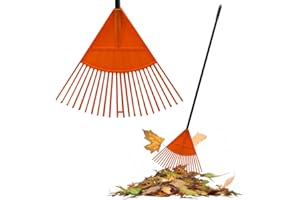 BARGAINS-GALORE 12 Tooth Garden Leaf Rake - Handheld, Plastic Head Gardening Tool | Wide, Lightweight & Sturdy To Quickly Clean The Lawn | Ideal For Autumn & Winter Seasons | Strong Quality & Long Lasting