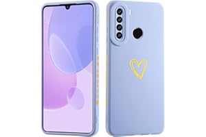 JIEZUIMEI Funda para XiaoMi RedMi Note 8T,Carcasa Amor Corazón Mujer niñas Telefono Suave Silicona Ultra Delgado Resistente Antigolpes Case, [Protección de cámara] Case-Azul