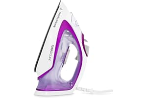 Morphy Richards TurboGlide Steam Iron, Ceramic Non stick Soleplate, 150g Boost, 40g Output, 400ml Water Tank, Anti Drip and Scale, Auto Shut-off, 3m Cord, 2800W, Purple, 302000