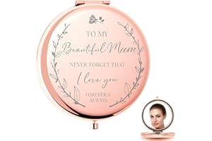AWKEEGEED Mum Birthday Gifts for Mum-I Love You Mum Compact Mirror-Mothers Day Mum Gifts from Daughter or Son-Best Presents for Mum(Rose Gold)