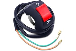 YnGia 7/8 inch Motorcycle Handlebar Switch, Universal Handlebar Toggle Switch with On Off Push Button for U5 U7 U2 LED Headlight Scooter Electrombile (Red)