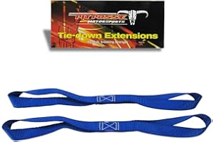 Pit Posse Soft Loop Tie Down Straps 45.5 cm (18 in) Nylon Straps Extension - Secure Your Motorcycle/ATV/Dirt Bike/Kayak/Jetski- 2040 Kg (4,500 lbs) Strength - 1 Pair (2 Straps) [BLUE]
