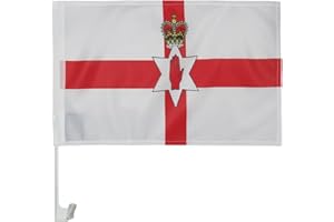 AZ FLAG Northern Ireland Car Flag 18'' x 12'' - Irish Car flags 30 x 45cm - Banner 18x12 INCHES PLASTIC STICK