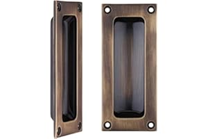 Zoo Hardware FB90 Rectangular Recessed Flush Door Pull Handle 102 x 45mm (Florentine Bronze)
