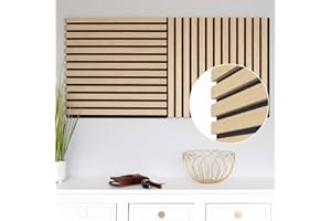 JELLE & JACOB Panneaux acoustiques muraux en placage bois chêne 52 x 52 cm, lot de 2 panneaux tasseaux sur feutre acoustique noir, lamelles 3D, acoustique agréable - déco intérieure scandinave