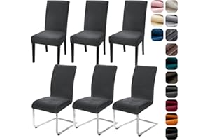 ‎ALISHOMTLL Alishomtll Stretch Samt Stuhlhussen 6er Set Velvet/Velour Stuhlbezug Schwingstuhl Elastische Hussen Waschbarer Stühle Schutz für Küche Restaurant Hotel Bankett Hochzeit (Dunkelgrau, 6 Stück)