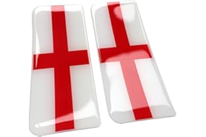 CAPRICORNONE England St George Flag Number Plate Gel Domed Decals