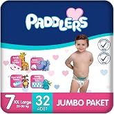 Paddlers Bebek Bezi 7 Numara XX-Large (20-30 Kg) 32 Adet &ndash; Jumbo Paket, Y&uuml;ksek Emicilik