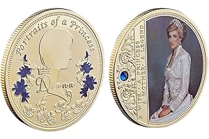 Luxylei Moneda Conmemorativa de la Princesa Diana, 1 Unidad, Monedas coleccionables de Reina Dorada, colección de Monedas de Recuerdo, Regalos