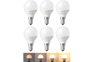 EDISHINE Ściemnialne żarówki LED E14, żarówka P45, 420 lm, ciepła biel 2700 K, 4,8 W ekwiwalent 40 W, mała okrągła żarówka Edisona do lampy stołowej, żyrandola, projektora, zestaw 6 sztuk