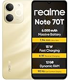 realme Note 70T 4G Smartphone 4+128GB, 6.75 Pulgadas Pantalla, Oro