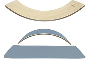 KiddiRedi® Wooden Balance Board Montessori Wobble Sensory Feeling Toddler Kids Adults Curvy Seesaw Swing Learning Development Health Physical Education Toy Free Extra Felt Toy Wood Play Autism ADHD