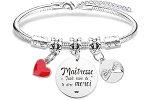 RGHSZ Bracelet Maitresse Merci Maitresse Cadeau Maitresse d'école Maternelle Professeur,Cadeau Maitresse Noel Pâques