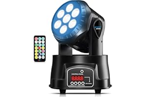 BETOPPER Moving Head DJ Lights 7 * 8W RGBW 4 in 1 LED Stage Lights [Upgraded Version - Support Remote Control] Multiple Lighting Effects Disco Light for Party Show Home Club Bar (1, 1 Pack)