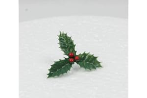 ANNIVERSARY HOUSE 10 Sprigs of Holly & Berries Christmas Cake Decoration