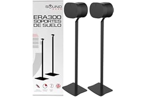 SOUND BASS ERA300 Soporte de Suelo, Diseño de Metal Premium, Paquete Doble (2pcs), Negro, Compatible con Sonos ERA 300, Accesorios Incluidos, Gestión de Cables, Diseñado en el Reino Unido, Doble, Par