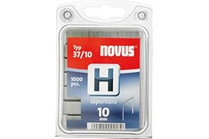 ‎NOVUS Novus Feindrahtklammern 10 mm "superhart", für Hammertacker, 1000 Tacker-Klammern, Typ H37/12, Heftmittel aus Stahldraht
