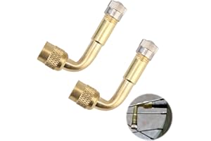 OWNKIM 2PCS Extensions de Valve en Cuivre 90 Degrés, cuivre Adaptateur de valve angulaire Extension, cuivre Adaptateur pour Pneus de Voiture, Moto, Vélo, Scooter | Résistant à la Rouille et à la Chaleur