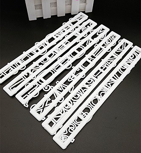 ilauke Fondant Ausstecher Ausstechformen Auswerfer Stempel Alphabet Zahlen Zeichensetzung Buchstaben Hase Herz Tortendeko Kuchendekorationsset Backen (süße Wörter 6 teilig) - 4