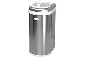‎UBBI Ubbi Pet Waste Bin, Cat Litter Disposal System, Odour Locking, Stainless Steel Waste Bin, Chrome
