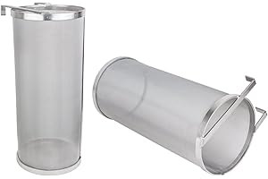 Beeketal 'BBF-1' Bier Hopfen Filter Feinsieb aus Edelstahl mit sehr feinem 300 Mikron Siebgewebe (ca. 350 x 150 x 150 mm), Bierfilter z.B zum Klären von Maischeresten, mit Halterung zum Einhängen