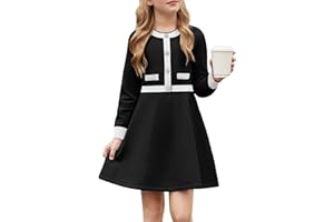 Arshiner Robe Fille Hiver Enfants Soirée en Tricot Chaud Fête Élégante à Manches Longues Robes pour Filles 6-14 Ans