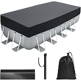 220 x 150cm Rectangular Pool Cover Outdoor Pool Cover 210D Oxford Fabric Ideal for Dirt Protection UV Resistant for Rectangul
