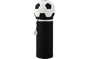 I-TOTAL Mjukt silikonfodral för skolan, utdragbar med konturform, Fotboll, Taglia Unica, kawaii
